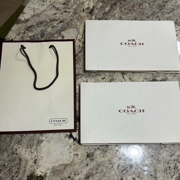 Empty Vintage COACH Gift Boxes (2) And Bag (1)